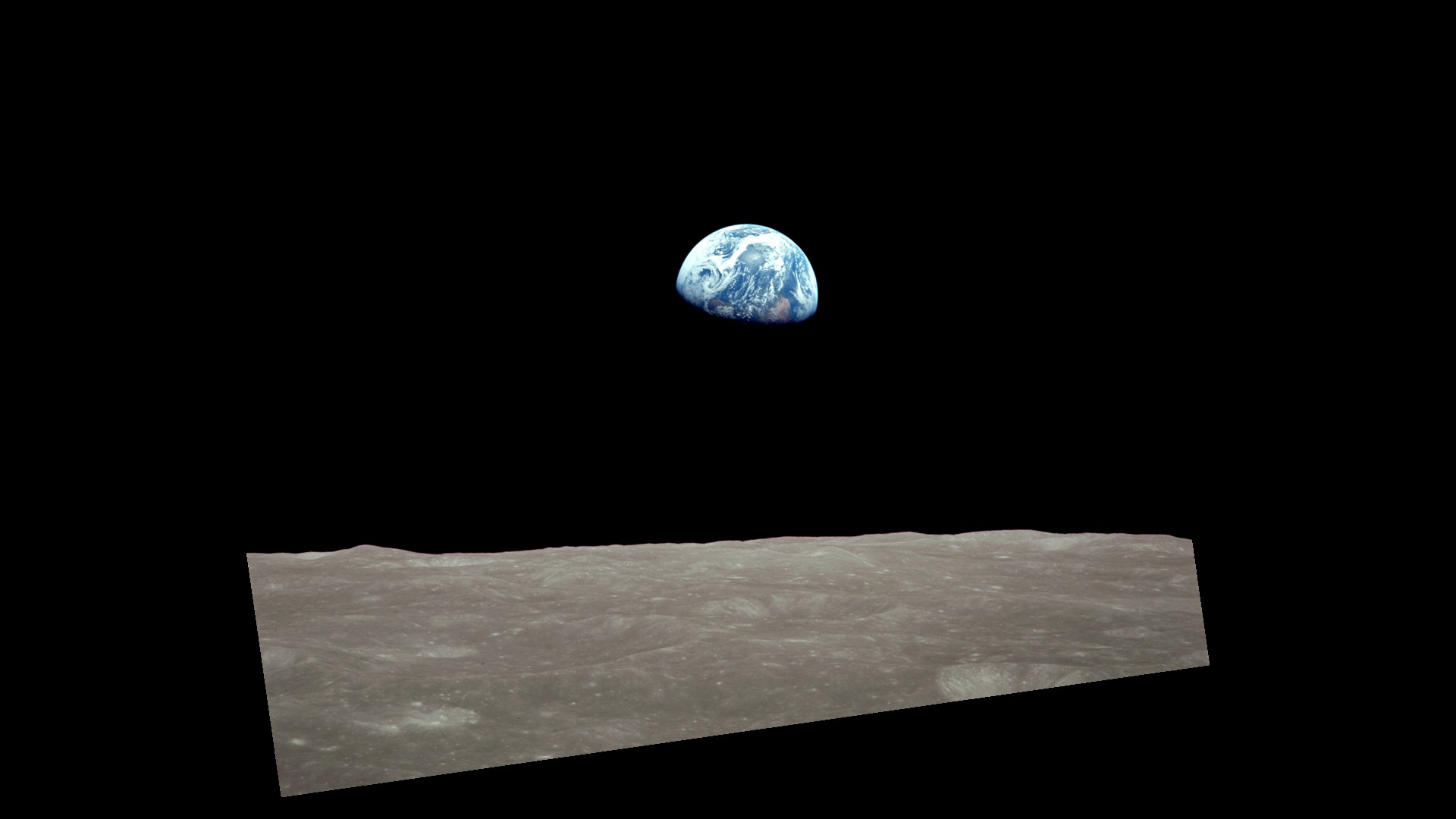 Earth rising above the Moon, photographed by Apollo 8